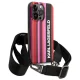 Karl Lagerfeld Color Stripes Strap dėklas iPhone 14 Pro telefonui, rožinis