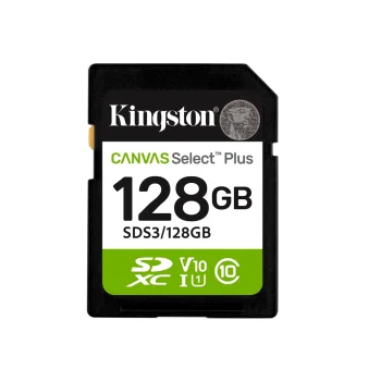 Kingston Canvas Select Plus 128GB microSDXC atminties kortelė, juoda
