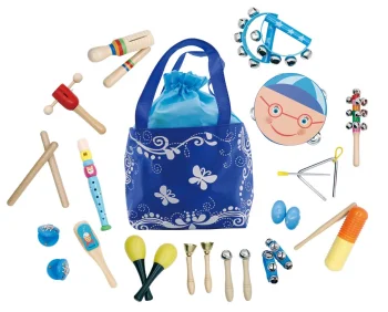 ECOTOYS Kids Musical Instrument Set, 16-Piece Percussion Toys with Bag
