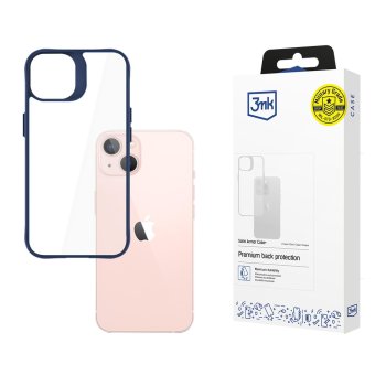 3Mk Protection Satin Armor Case+ for Apple iPhone 14, Blue/Transparent