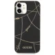 Guess iPhone 12 mini dėklas Gold Chain Collection, juodas