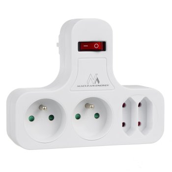 Maclean MCE224 4 Lizdų Elektros Šakotuvas su Jungikliu, Baltas