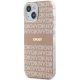 DKNY dėklas iPhone 15 / 14 / 13 modeliams IML Mono & Stripe MagSafe, rožinis