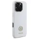 Guess Silicone Logo Strass 4G dėklas, skirtas iPhone 16 Pro Max, baltas