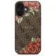 Guess 4G Flowers Print MagSafe dėklas, skirtas iPhone 16, rudas