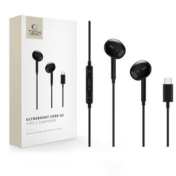 Tech-Protect Ultraboost Core G2 USB-C laidinės ausinės, juodos
