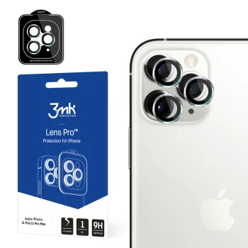 3mk Lens Protection Pro kameros apsauginis stiklas iPhone 11 Pro / 11 Pro Max, sidabrinis