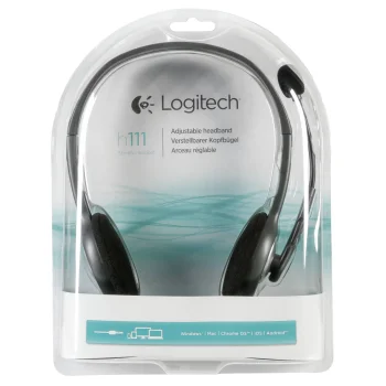 Logitech H111 Stereo Headset, juodos spalvos