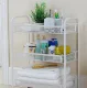 Three Level Storage Trolley on Wheels, Rolling Cart Organizer Shelf for Bathroom Kitchen Laundry Room Narrow Places,...