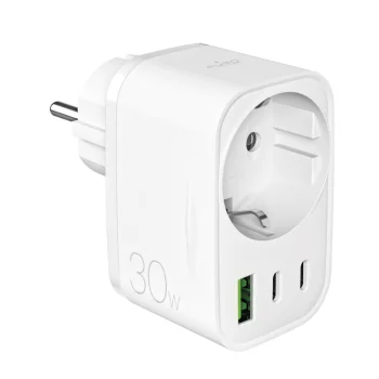 „Puro“ 30W „Power Delivery“ įkroviklis su „Schuko“ lizdu, baltas