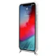 Guess dėklas iPhone 12 / 12 Pro telefonui, skaidrus su sidabrine grandinėle