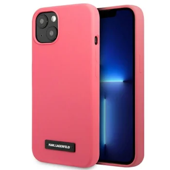 Karl Lagerfeld Silicone Plaque dėklas iPhone 13 mini, fuksija