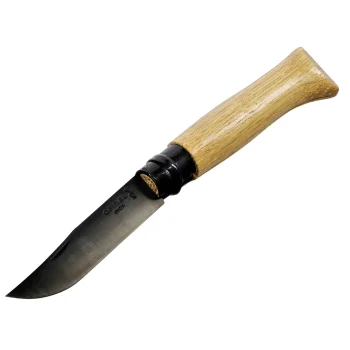 Opinel No. 08 Pocket Knife with Black Blade and Wooden Box
