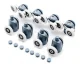 Dušo kabinos durelių ratukų rinkinys, 8 vnt., plastikas/plienas (23 mm)