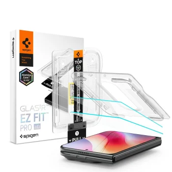 Apsauginis stiklas Spigen Glas.tR EZ Fit Pro, iPhone Duo, 2 vnt.