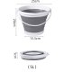 Large Foldable Silicone Bucket with Handle 5L Grey-White