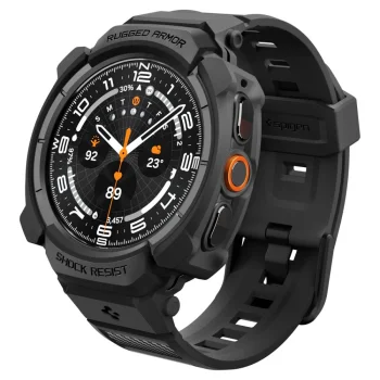 Spigen Rugged Armor Pro Case Strap for Samsung Galaxy Watch Ultra 2 47mm Matte Black