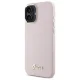 Guess Silicone Script Metal Logo & Frame dėklas telefonui iPhone 16 Plus 6.7\", rožinis