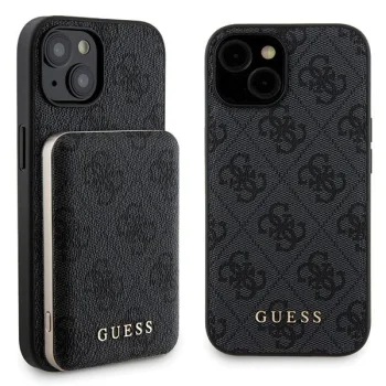 Apple iPhone 15 dėklas ir 5000mAh MagSafe išorinė baterija Guess 4G, juodas