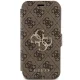 Guess 4G Metal Logo atverčiamas dėklas iPhone 15 / 14 / 13, rudas