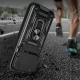Hybrid Armor Camshield iPhone 17 Pro Case with Stand and Camera Cover, Black