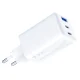 Įkroviklis 3mk Hyper GaN 65W USB-C USB-A, baltas