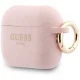 Guess Silicone Glitter Ring dėklas ausinėms AirPods Pro 3, rožinis
