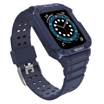 Armored Case with Strap for Apple Watch 42/44/45mm - Blue