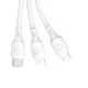 Dudao L8A-3in1 USB į USB-C/micro USB/Lightning laidas, 1.2m, baltas