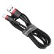 Baseus Cafule USB ir Lightning įkrovimo laidas, 2A, 3m, juodas ir raudonas
