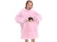 Oversized Warm Hoodie Sweatshirt Blanket with Pocket, Pink