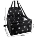 Car pet carrier bag with safety leash for dogs, black