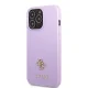 Guess Saffiano 4G Small Metal Logo dėklas, skirtas iPhone 13 Pro / 13, violetinis