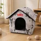 Collapsible Pet House Bed for Dogs and Cats L, Beige