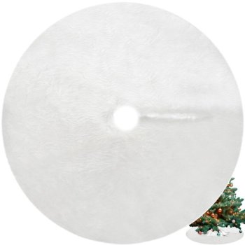 Ruhhy Christmas Tree Skirt 120 cm, White
