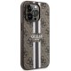 Guess iPhone 14 Pro dėklas 4G Printed Stripes MagSafe, rudas