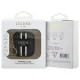 Guess AirPods 1 / 2 dėklas 4G Printed Stripes Charm, juodas
