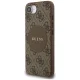 Guess 4G Circle Classic Logo MagSafe dėklas telefonui iPhone 16e, rudas