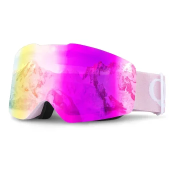 Berėmiai slidinėjimo akiniai Qunature Pink, UV 400, rožiniai