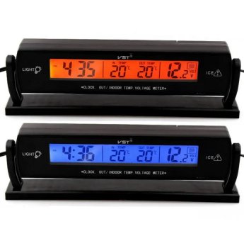 3-in-1 Car Thermometer, Clock and Voltmeter AG97B