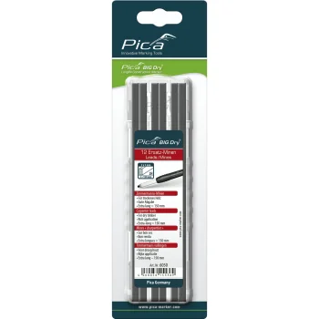 Pica BIG DRY pieštuko šerdelės Carpenter 2H, 2 x 5 mm, 12 vnt.