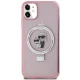 Karl Lagerfeld Ring Stand Karl & Choupette MagSafe dėklas iPhone 11 / XR, rožinis
