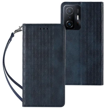 Magnet Strap Case atverčiamasis dėklas Samsung Galaxy A12 5G mėlynas