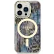 Guess Leopard MagSafe dėklas iPhone 14 Pro Max telefonui, mėlynas