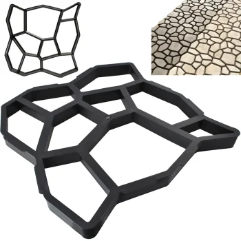 Paving Stone and Concrete Mold "Cobblestone", 50x48 cm, Black