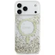 Guess Resin Bottom Glitter MagSafe dėklas telefonui iPhone 17 Pro Max, auksinis