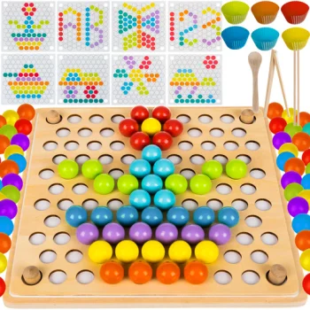 Kruzzel 00022403 Wooden Bead Mosaic Puzzle