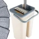 Flat mop with dual-chamber bucket, floor cleaning set