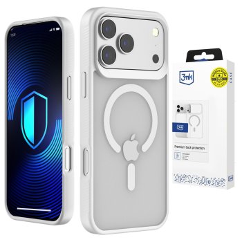 Dėklas 3mk Smoke MagCase, skirtas iPhone 17 Pro Max, baltai permatomas