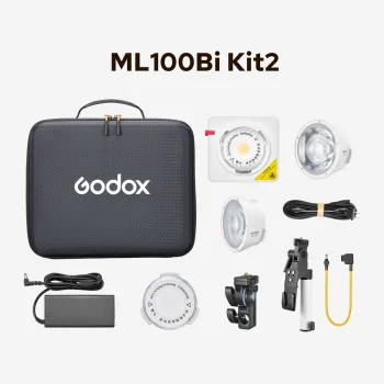 Godox ML100 Bi-color Kit 2 LED vaizdo šviesos rinkinys